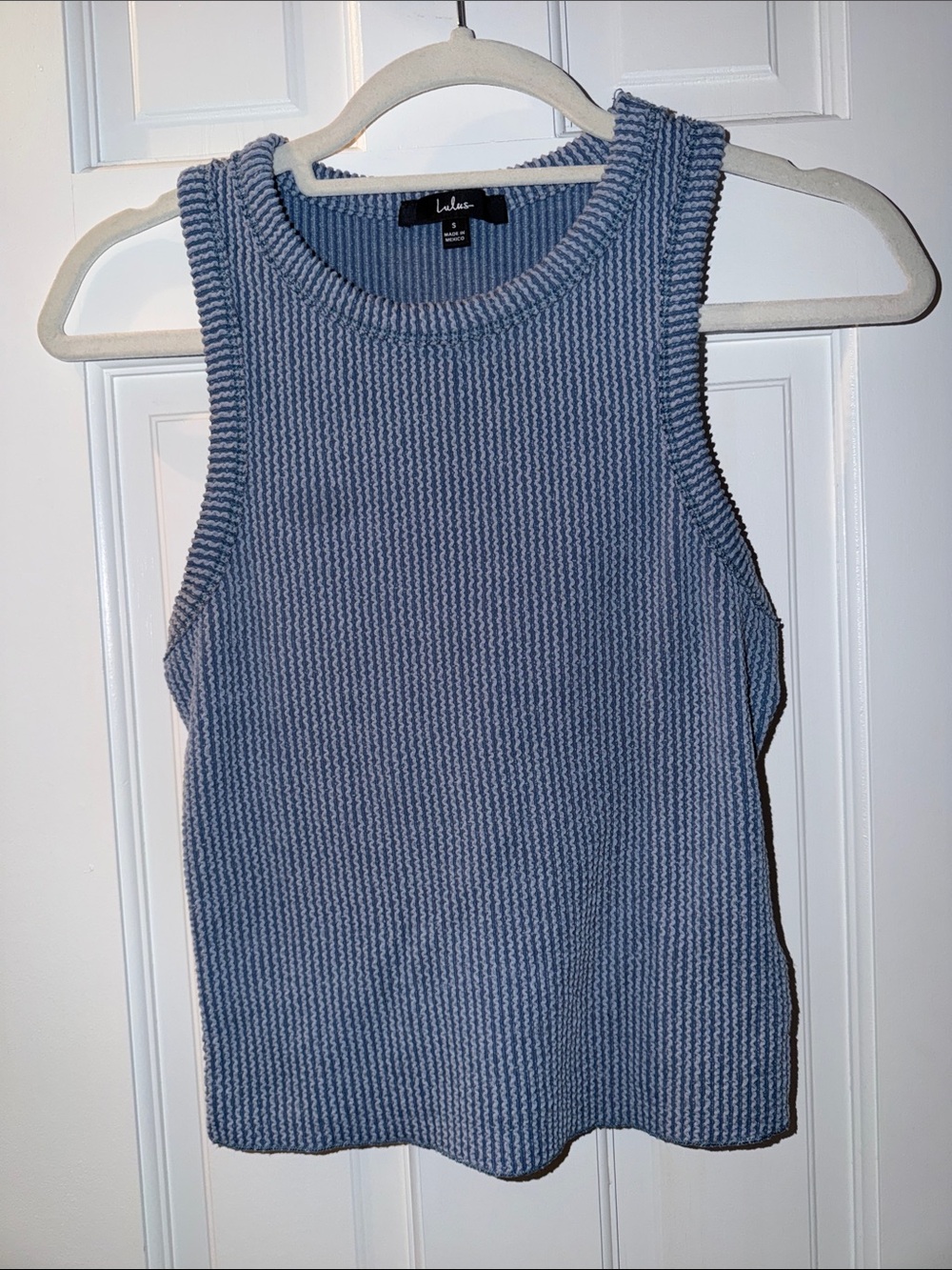 Lulu's Sky Blue Ribbed Tank - Picture 3 of 3